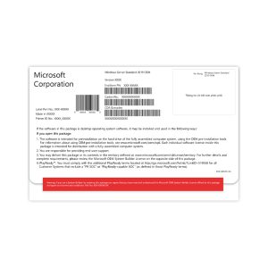 PHẦN MỀM WINDOWS SVR STD 2019 64BIT ENGLISH 1PK DSP OEI DVD 16 CORE_P73-07788